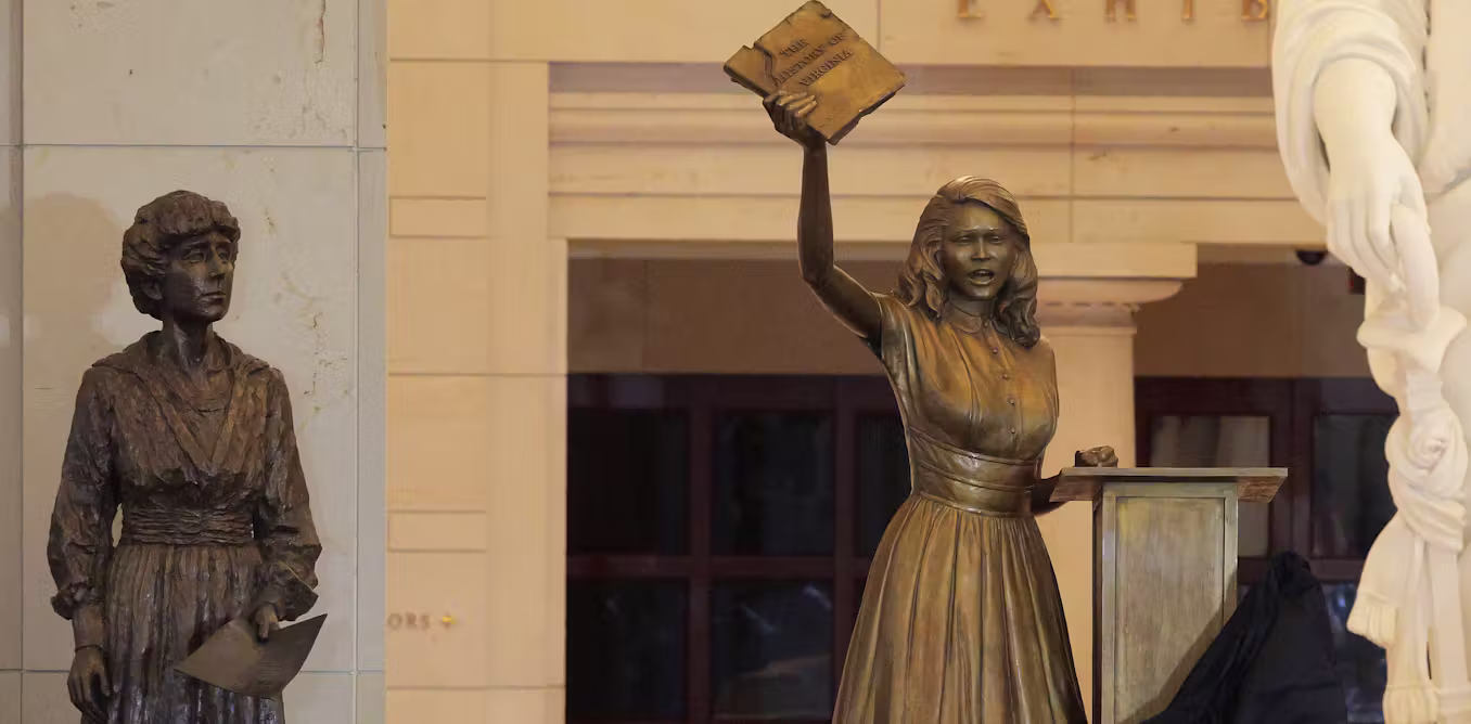 75 years after she led a student strike that helped end school segregation, Barbara Rose Johns now stands in the US Capitol where Robert E. Lee once did